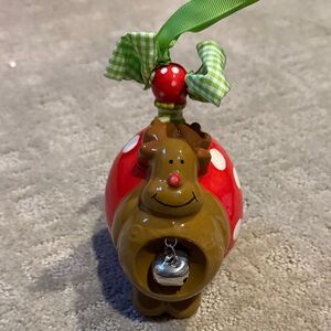 Festive Reindeer Ornament with Red and Green Accents